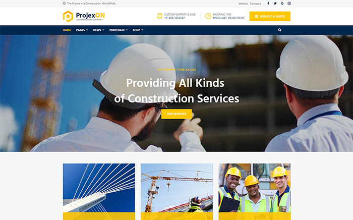 Projexon - Bright Construction Complany WordPress Theme