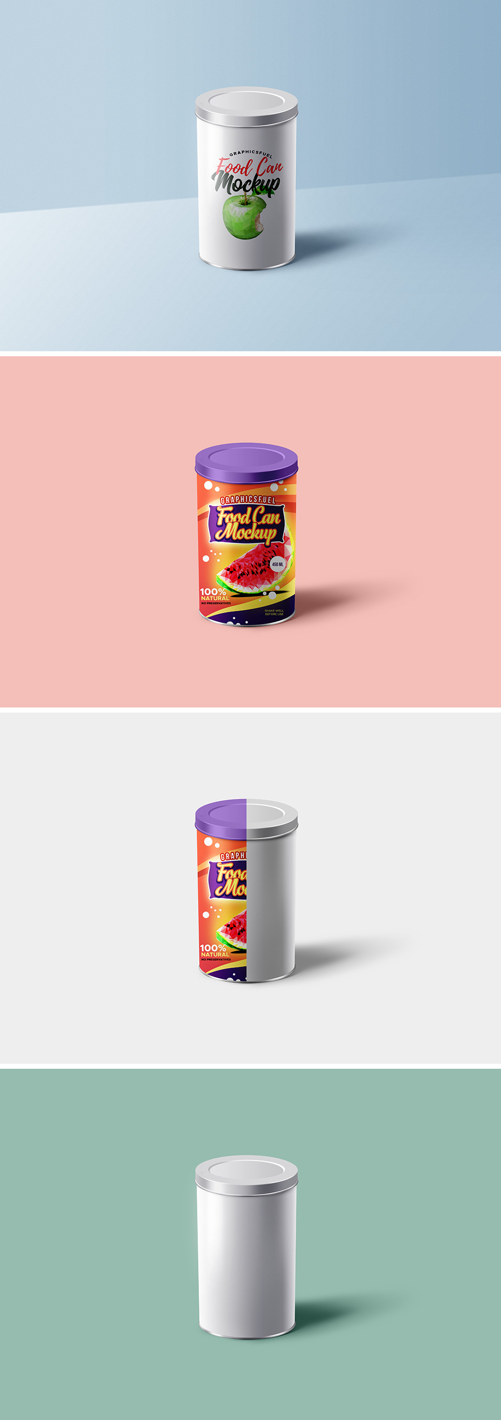 Food Can Mockup PSD