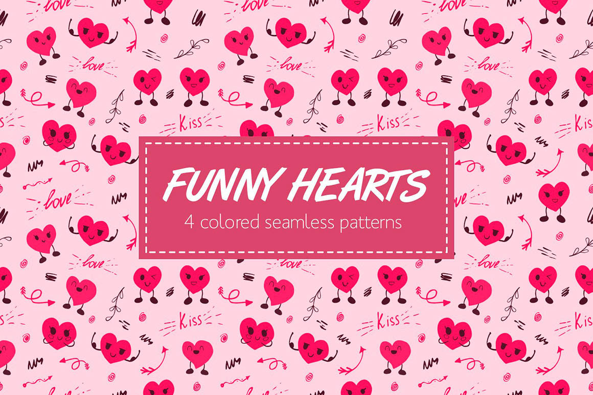 Funny Hearts Pattern