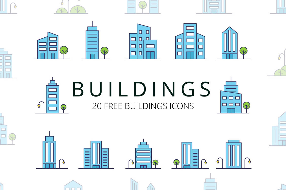 Buildings Vector Free Icon Set