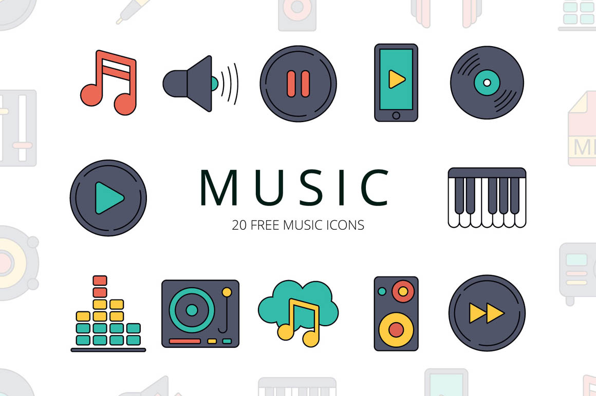 Music Vector Free Icon Set