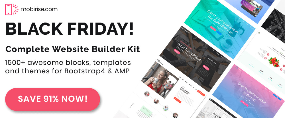 Mobirise Website Builder - Black Friday 