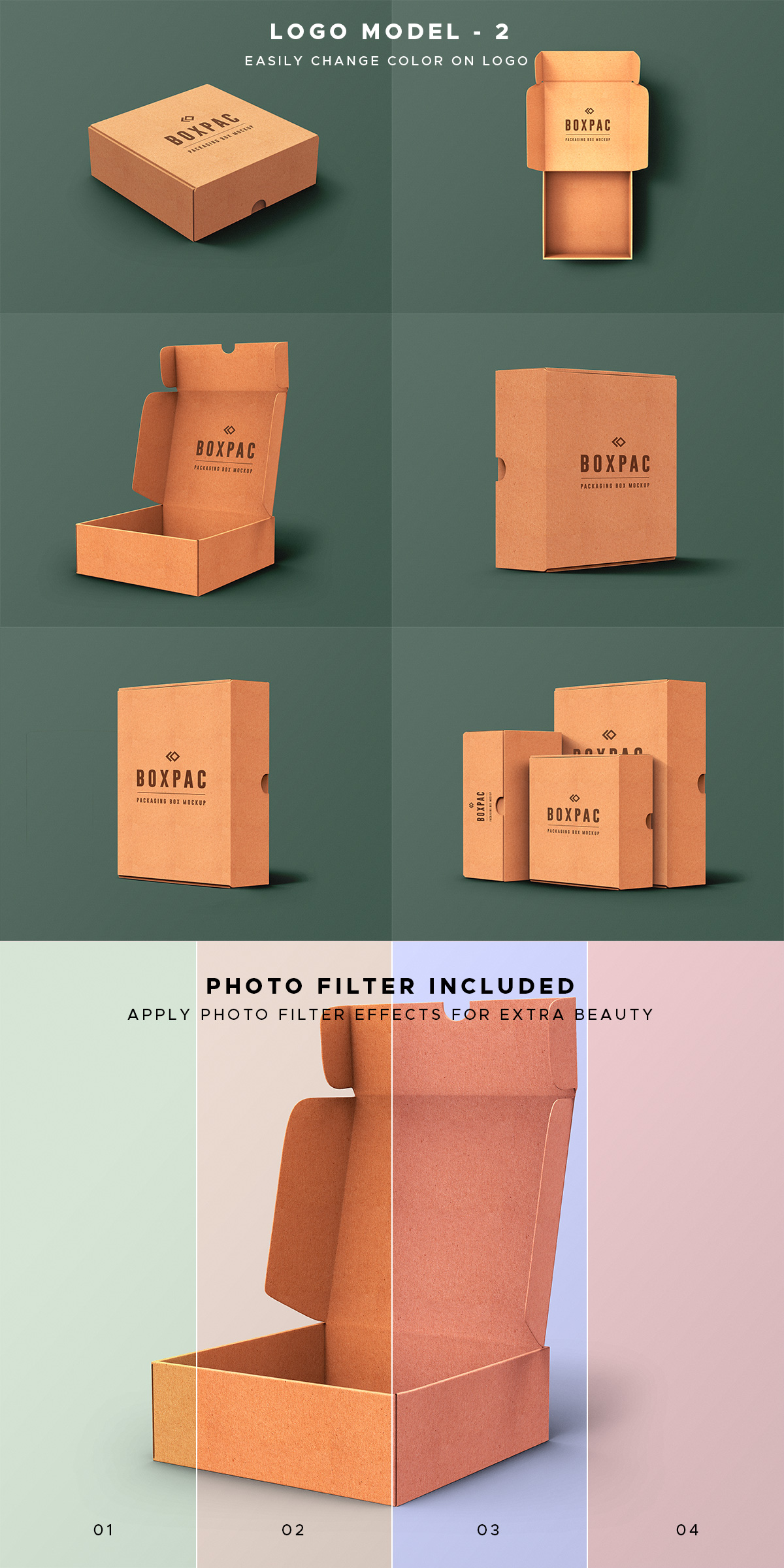 Food Packaging Box Mockup PSD