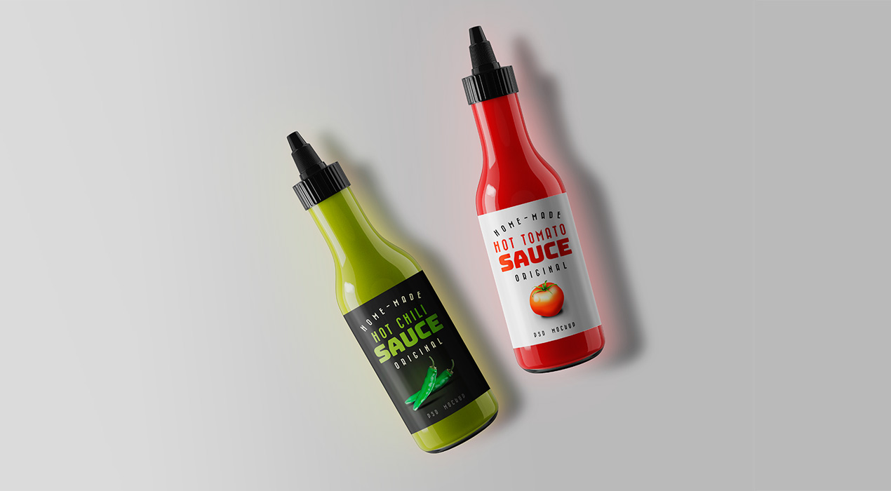 Sauce Bottle Mockup PSDs