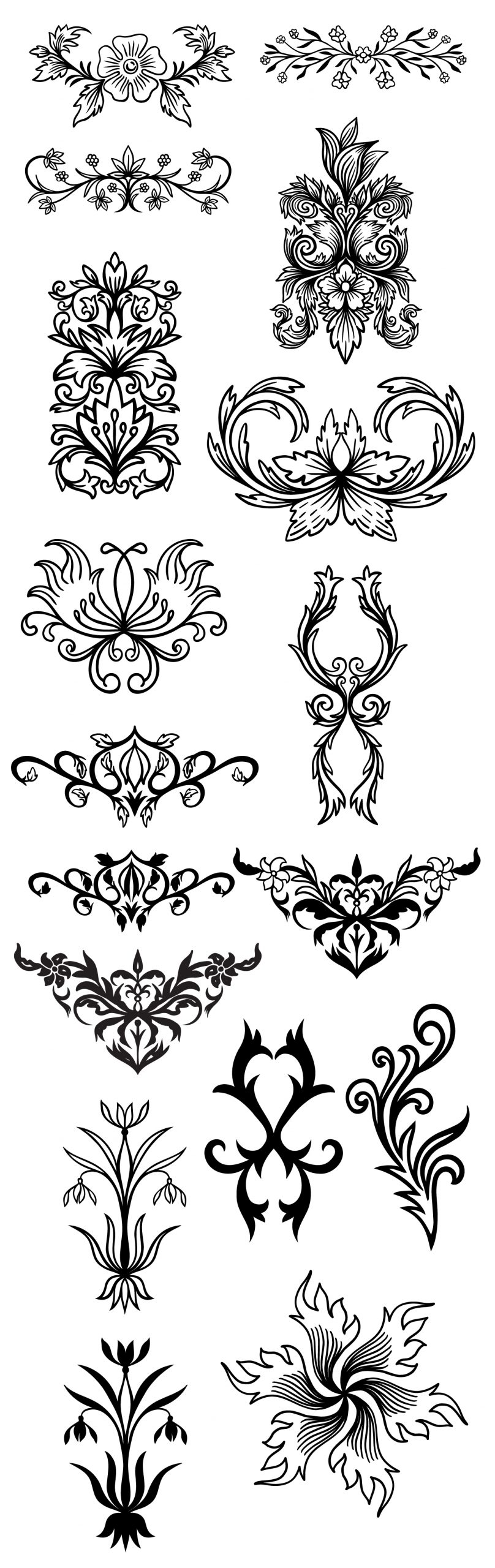 Vintage Floral Decorative Vector Elements