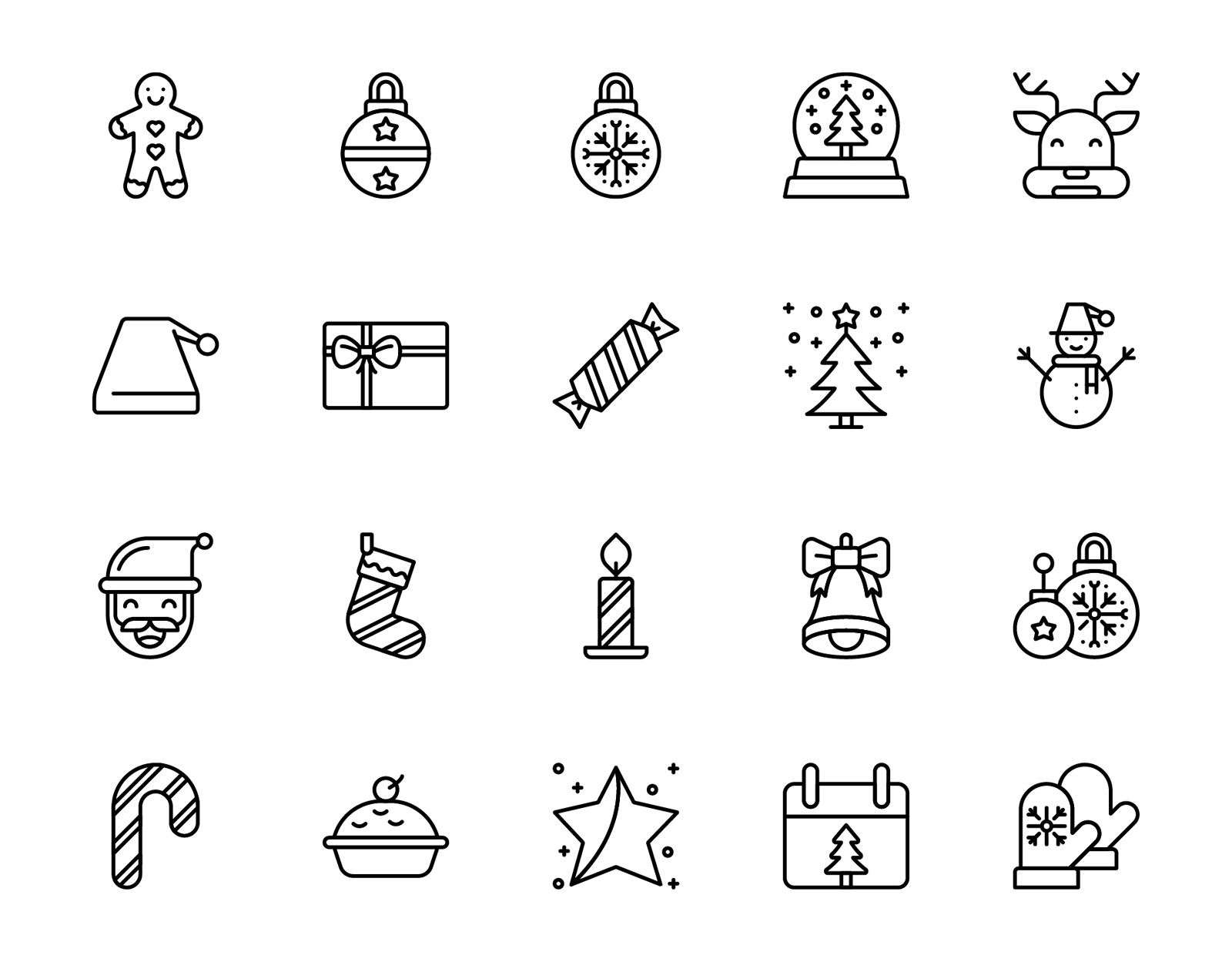 Free Christmas Line Icons