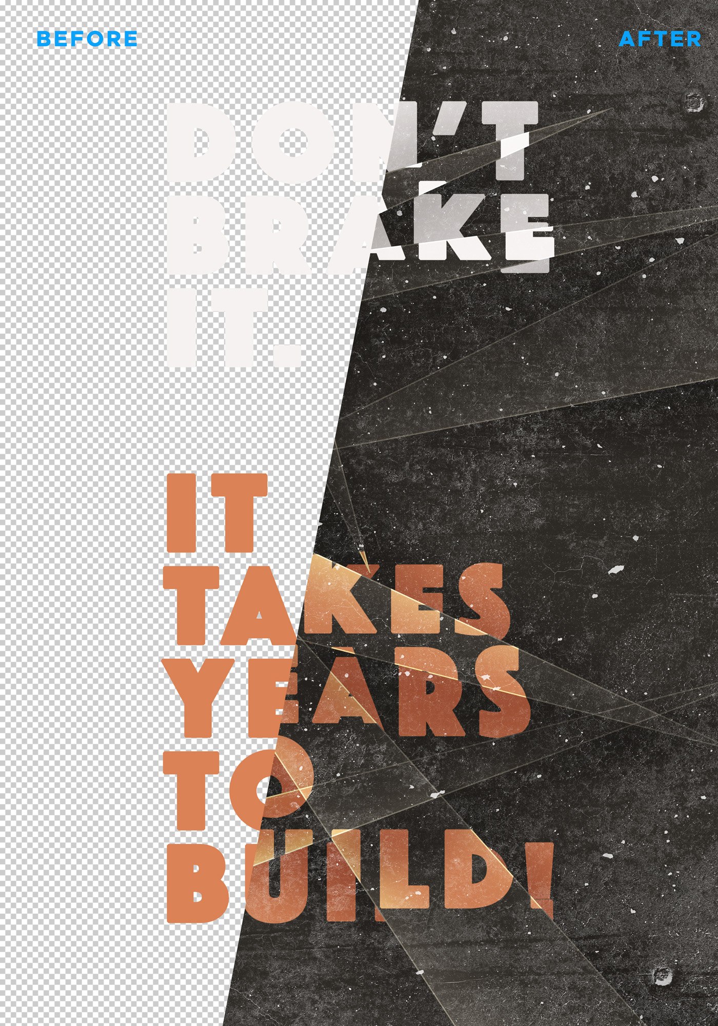 Sliced Text Effect Poster Template