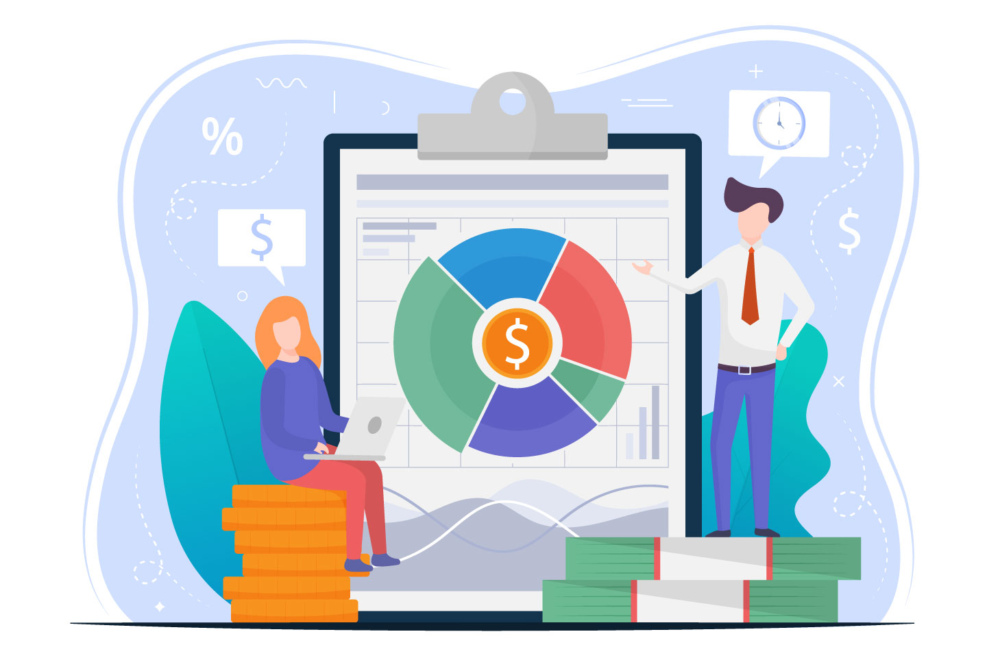 Company Budget Planning Vector Free Illustration