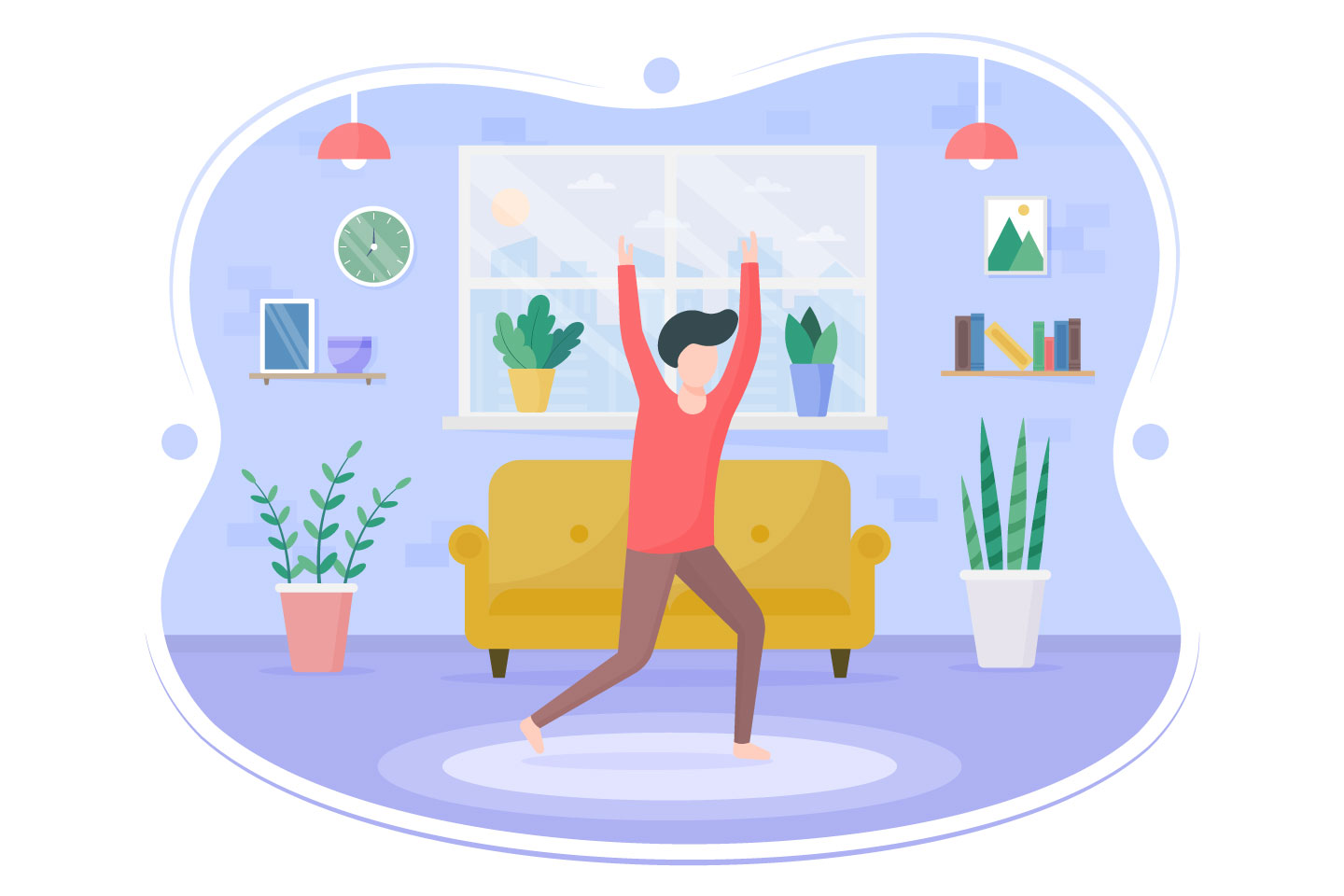 Morning Exercise Vector Free Flat Illustration