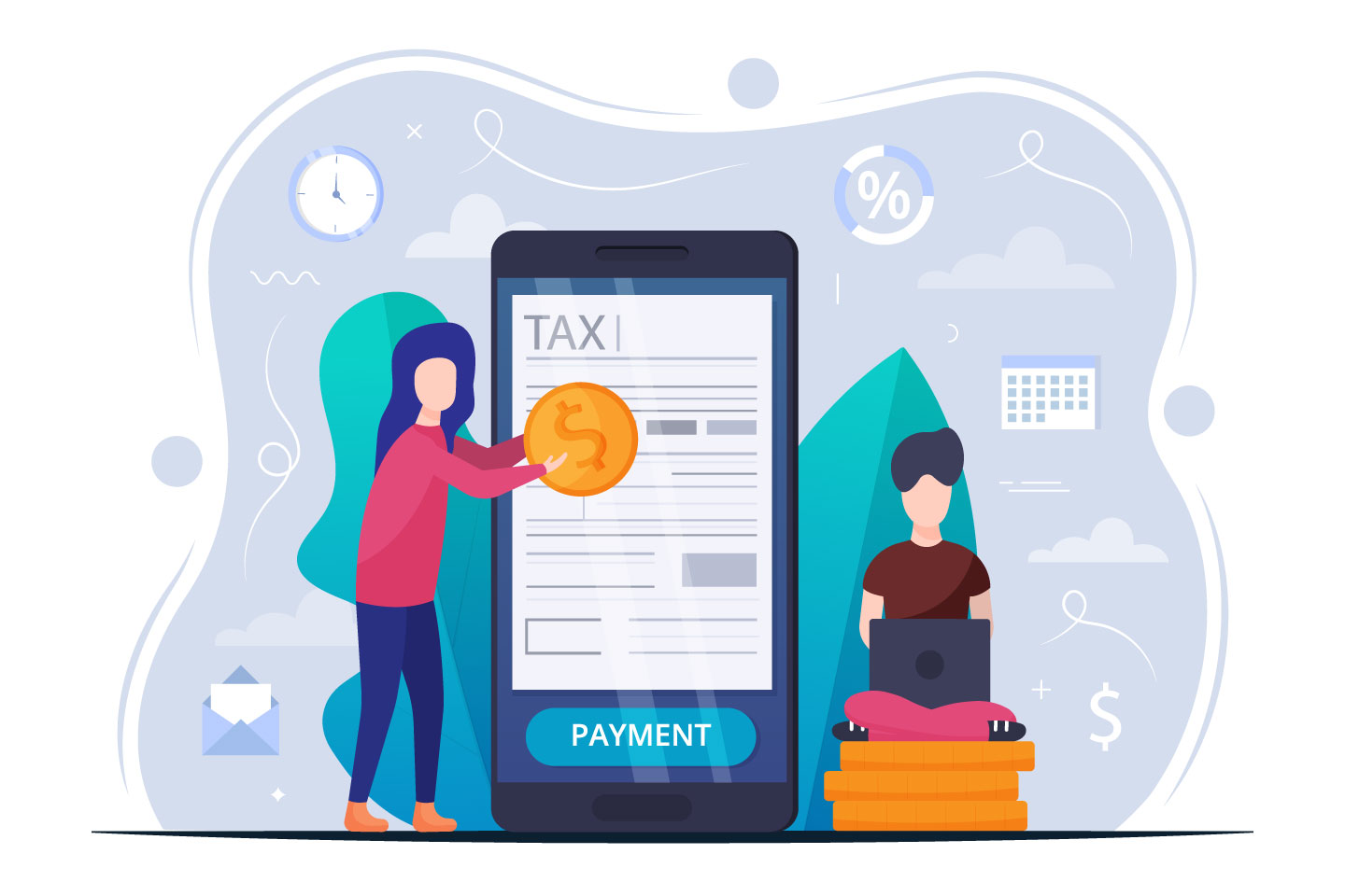 Paying Taxes via Smartphone Free Illustration