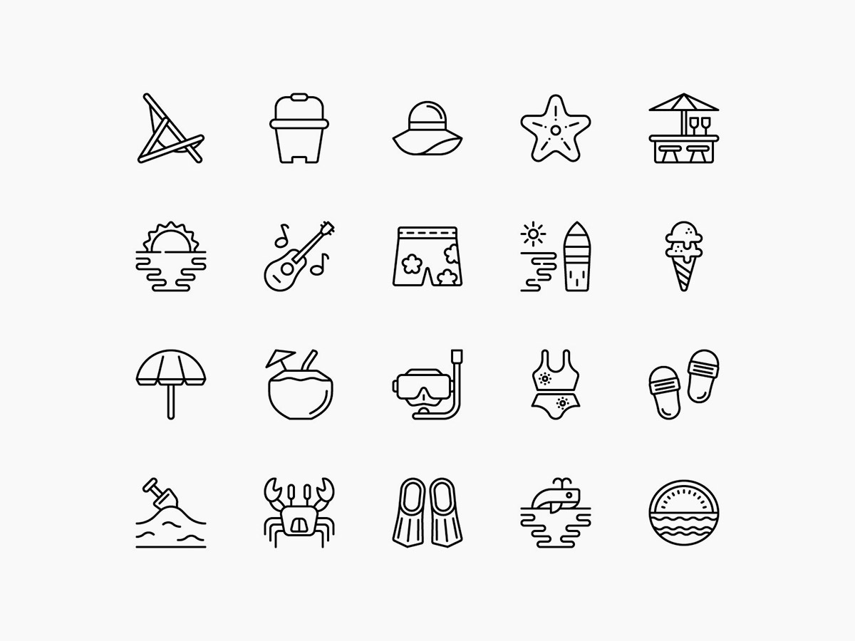 Vector Beach Line Icons