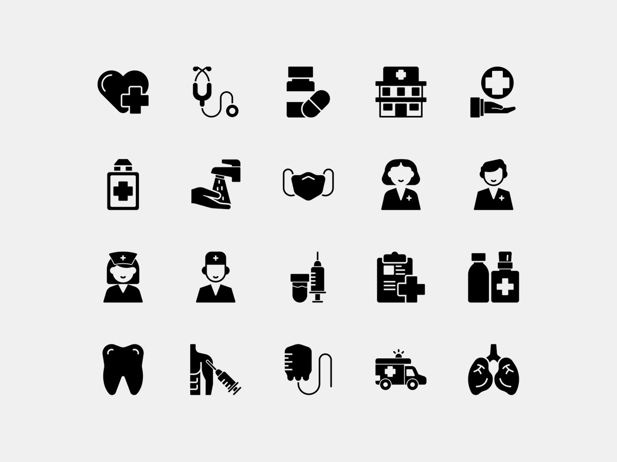 Health Icons Solid Vector Pack