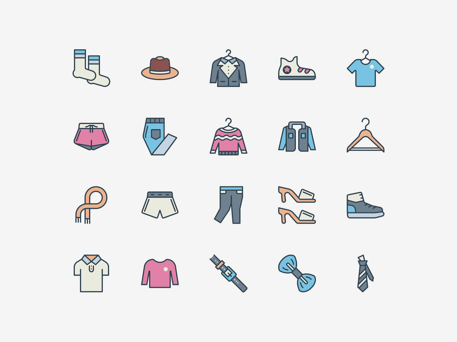 Vector Clothing Icons Color Pack