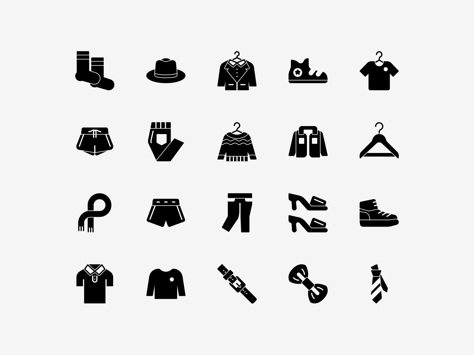 Vector Clothing Icons Solid Pack