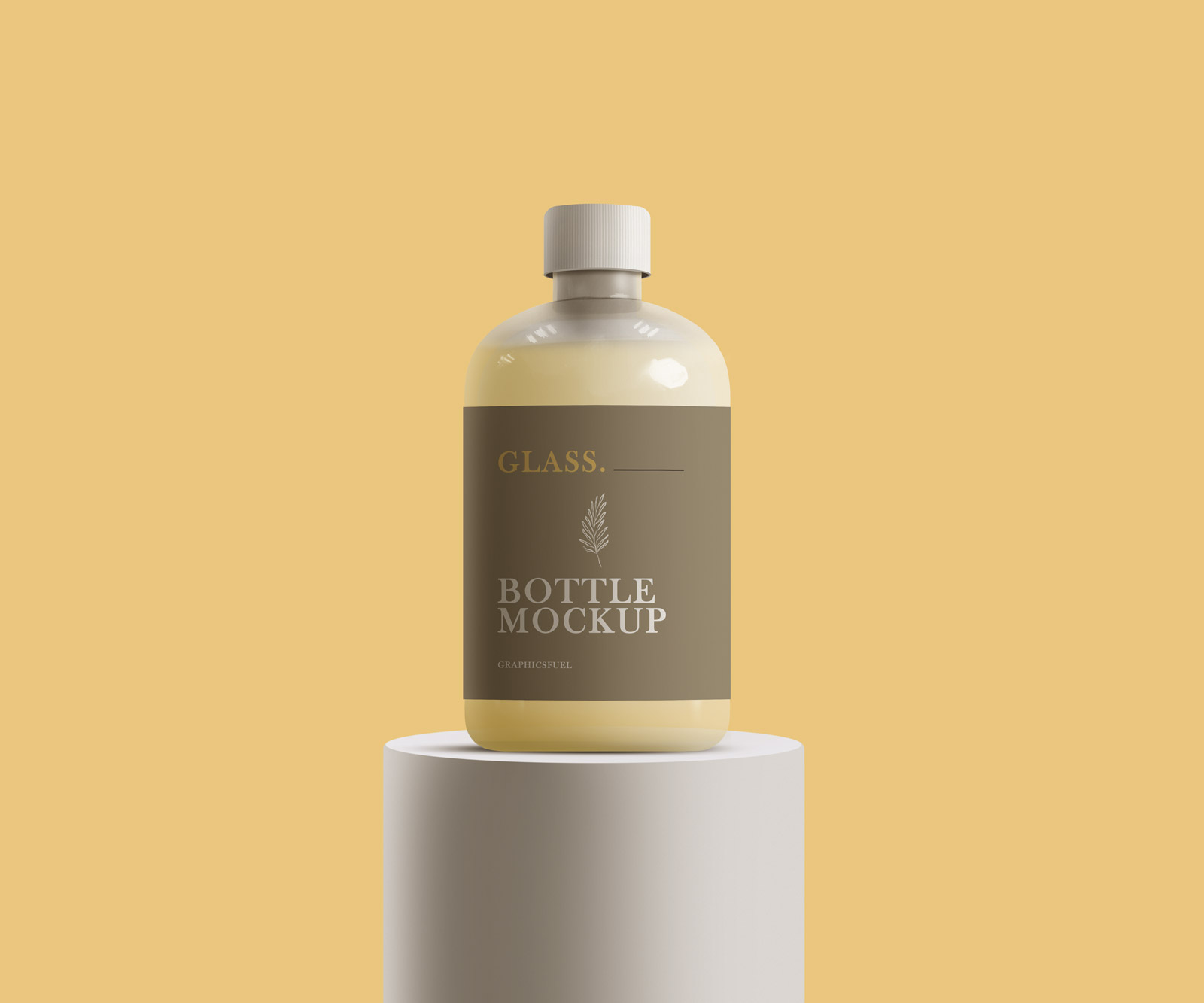 Free Glass Bottle Mockup Template