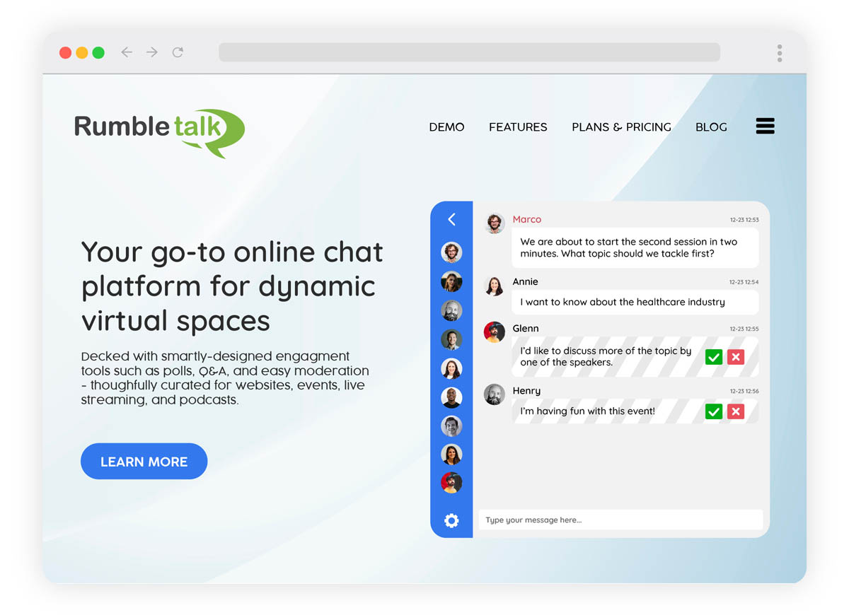 Online Group Chat Platform for Websites Live Events and Q&A