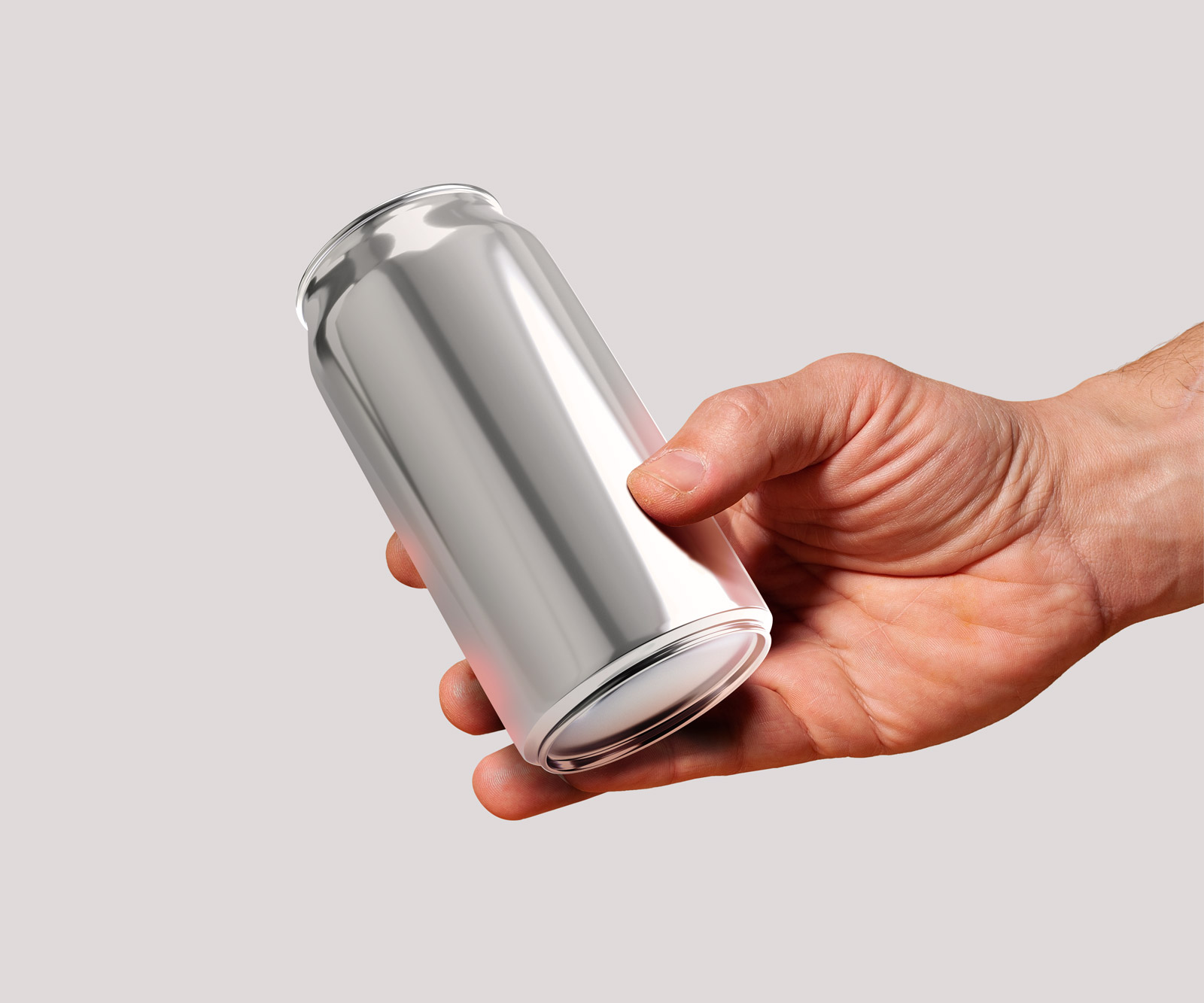 Tin Can In Hand Mockup