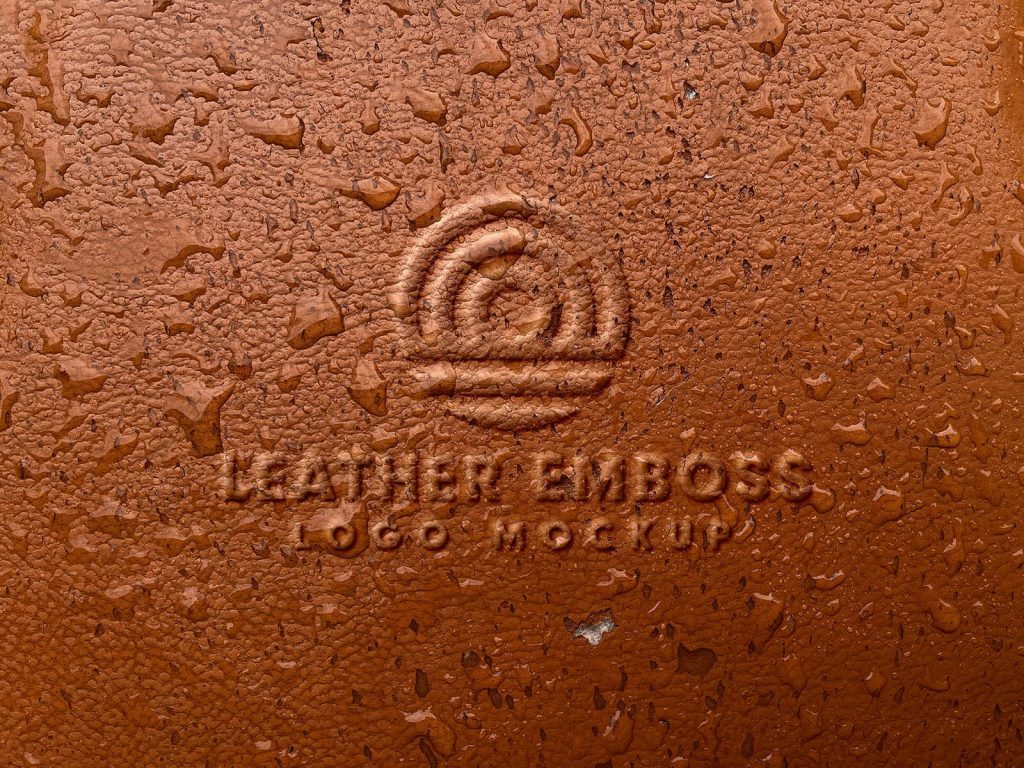 Embossed Leather Logo Mockup Tempalte