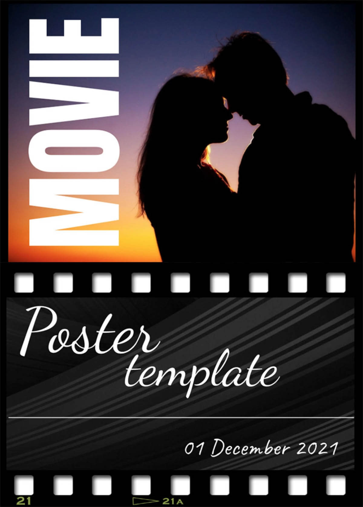 Dark movie poster template