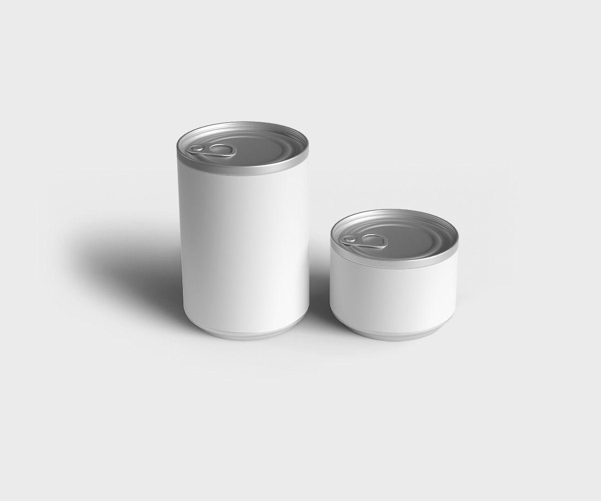 Food tin can mockup templates