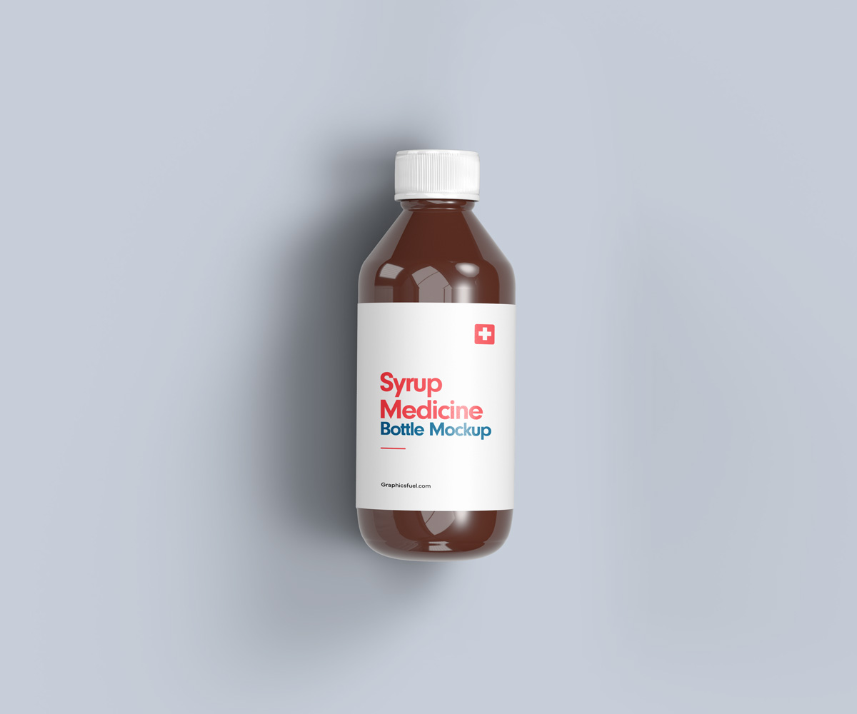 PSD syrup bottle mockup