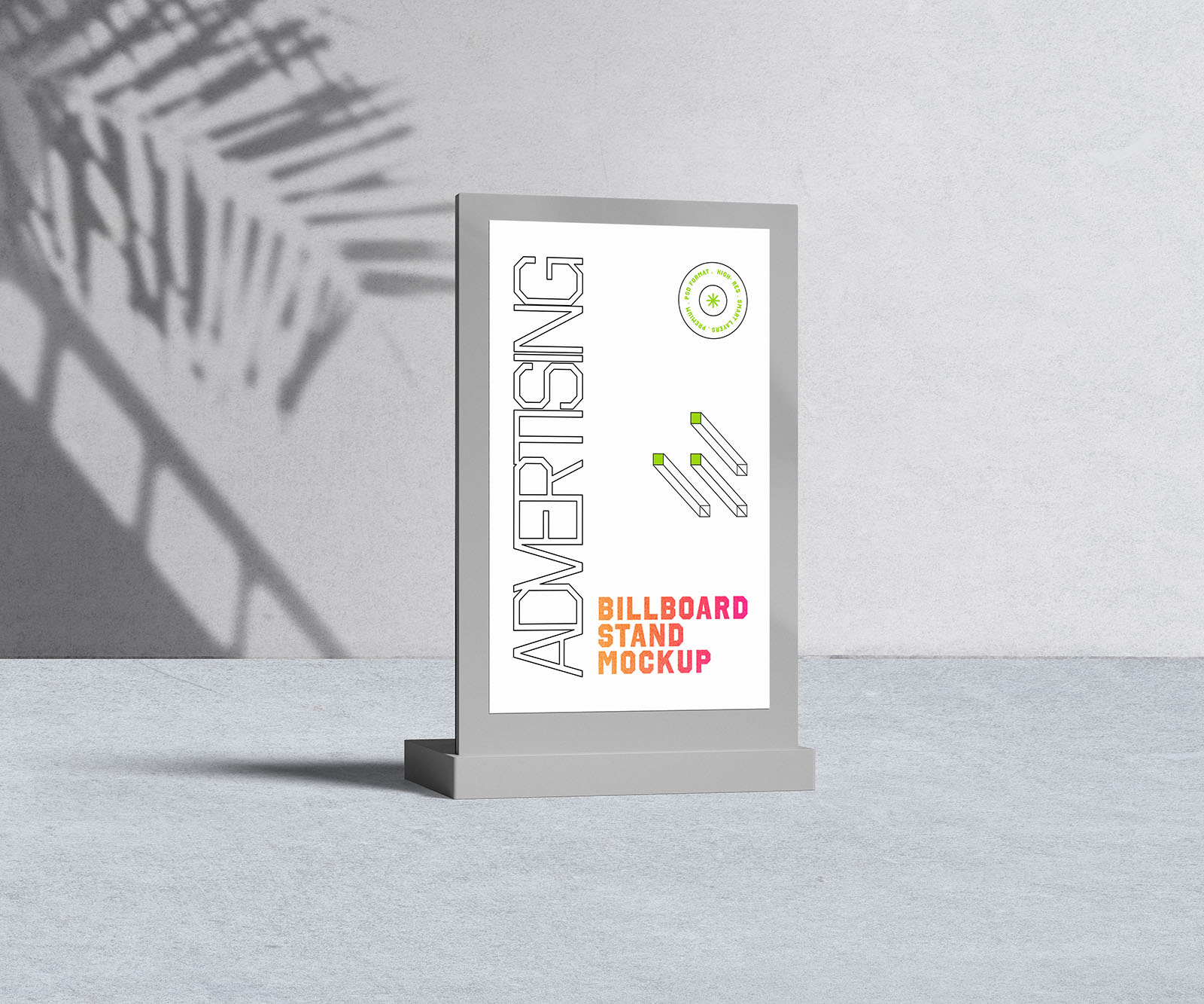 Free billboard display stand mockup