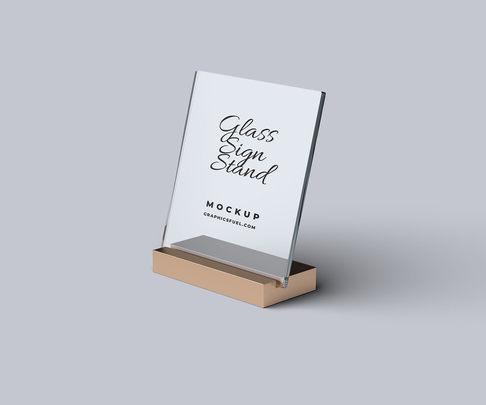 Glass sign stand mockup