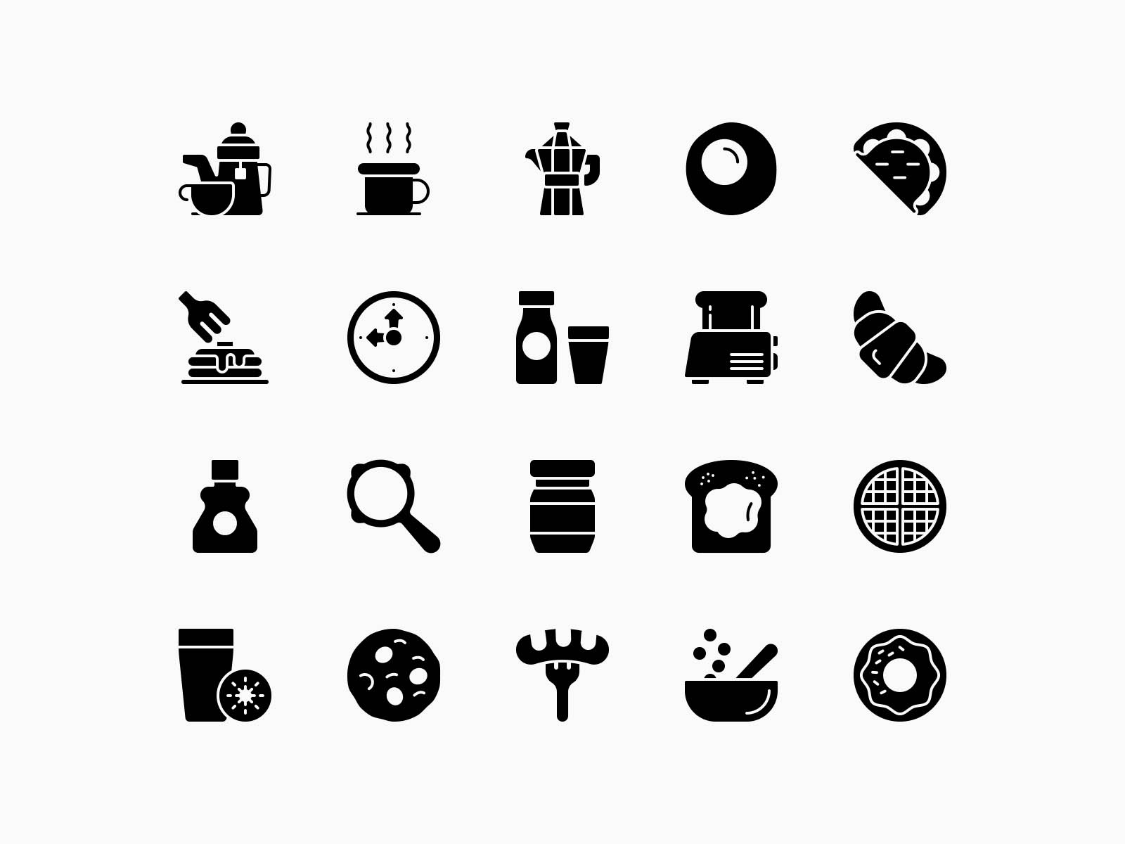 Morning breakfast vector icons