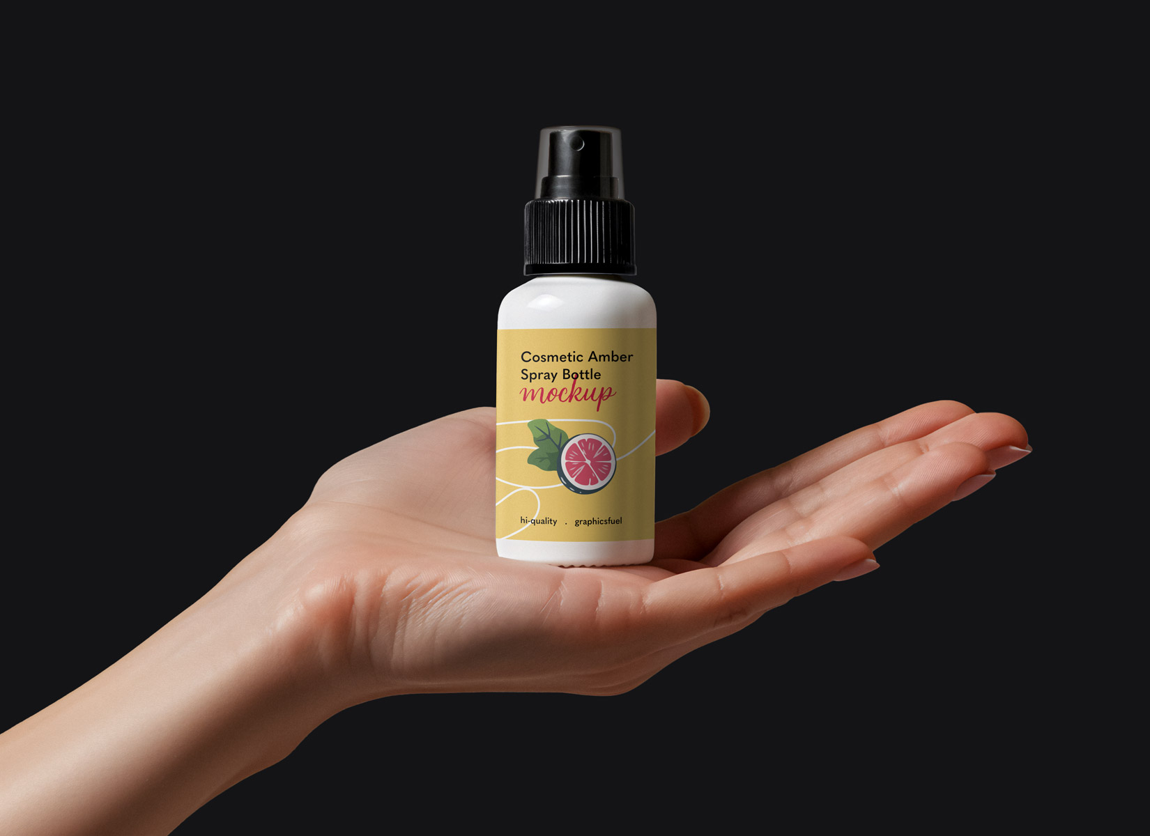 Cosmetic Spray Bottle In Hand Mockup