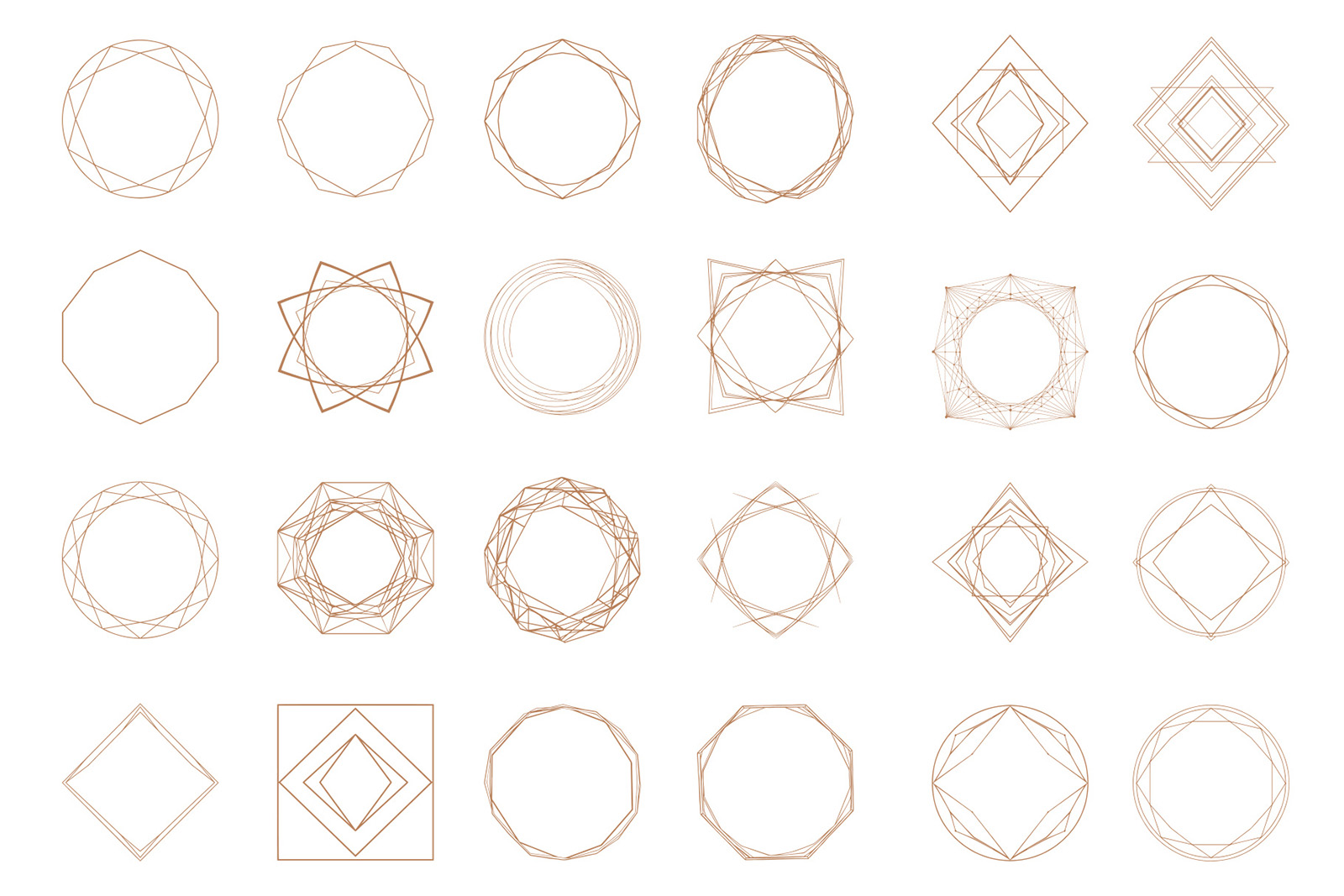 64 Geometric Abstract Frames