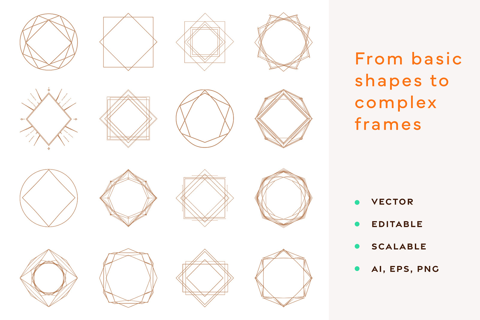 64 Geometric Abstract Frames