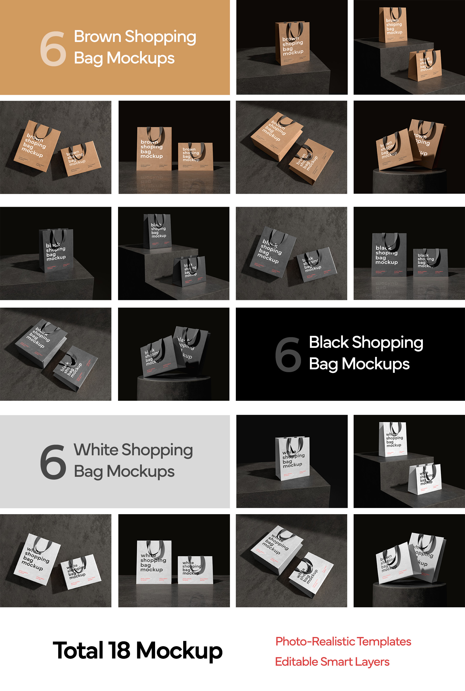 Shopping bag mockup templates