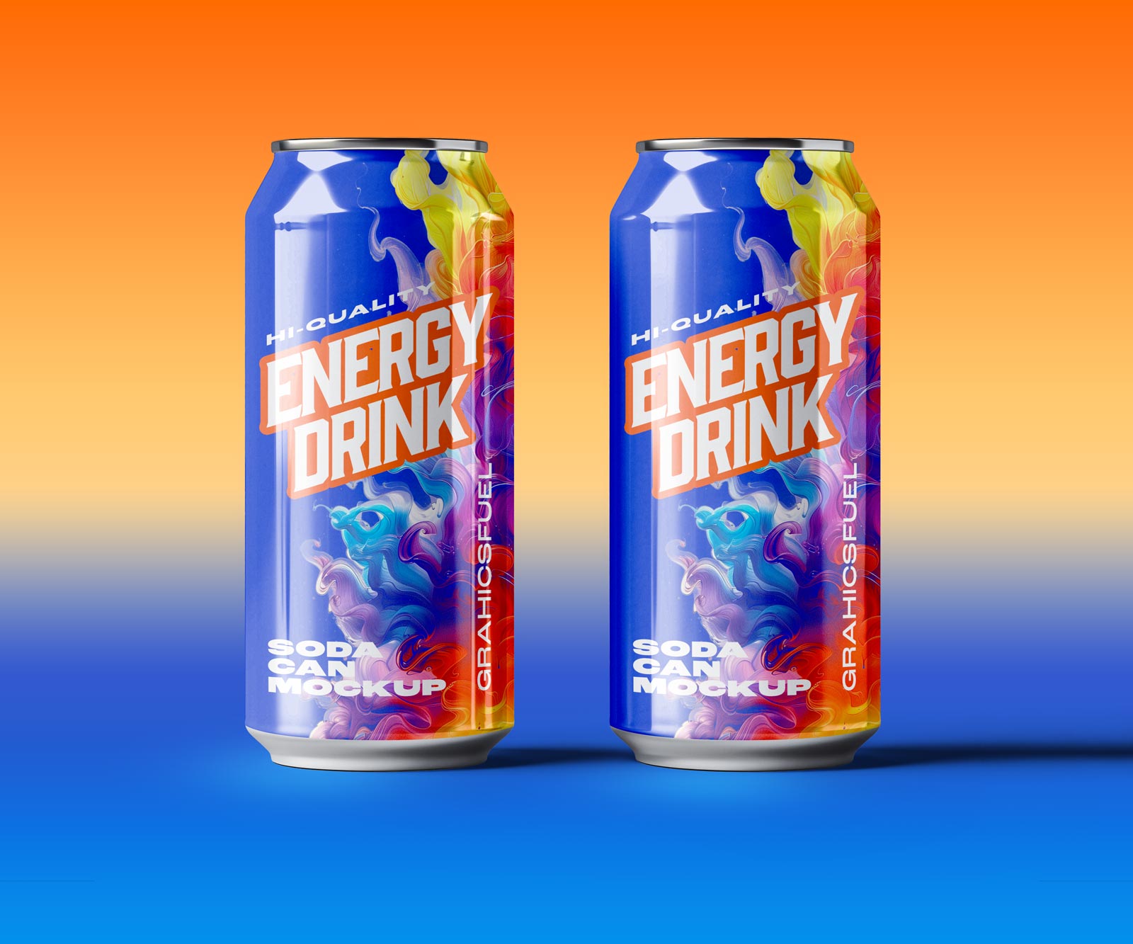 Twin Energy Drink Can Mockup PSD