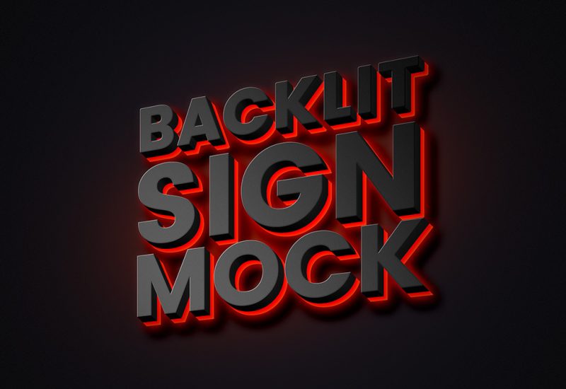 Backlit Sign Mockup PSD