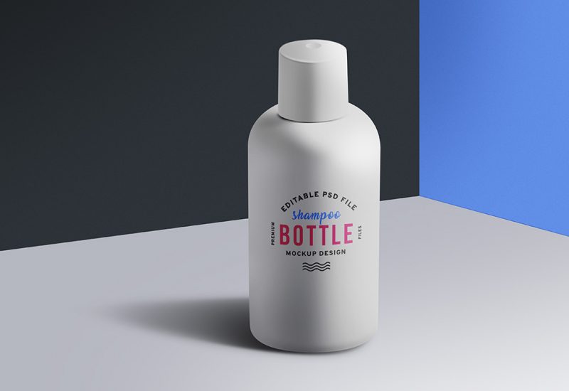 Cosmetic Shampoo Bottle Mockup PSD