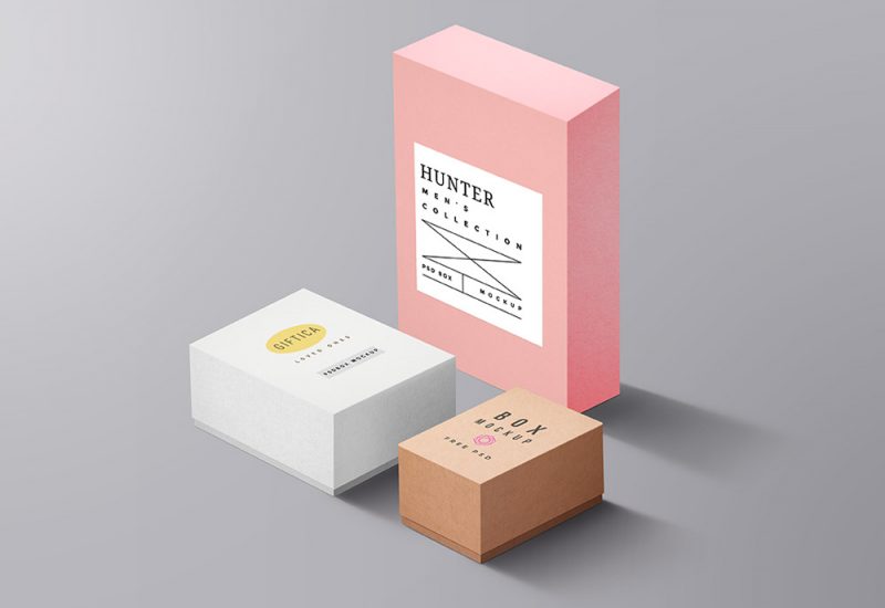 Packaging Boxes Mockup PSD