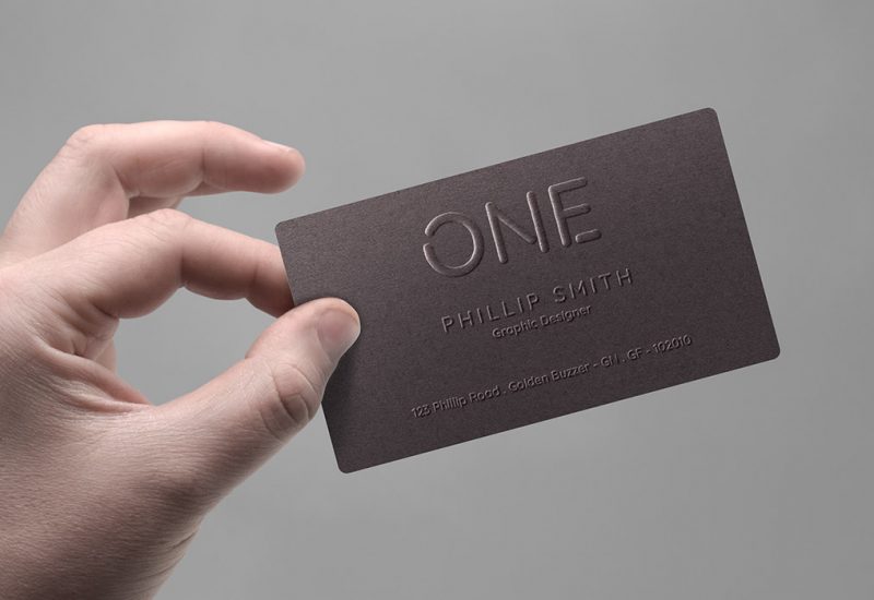 Business Card In Hand Mockup