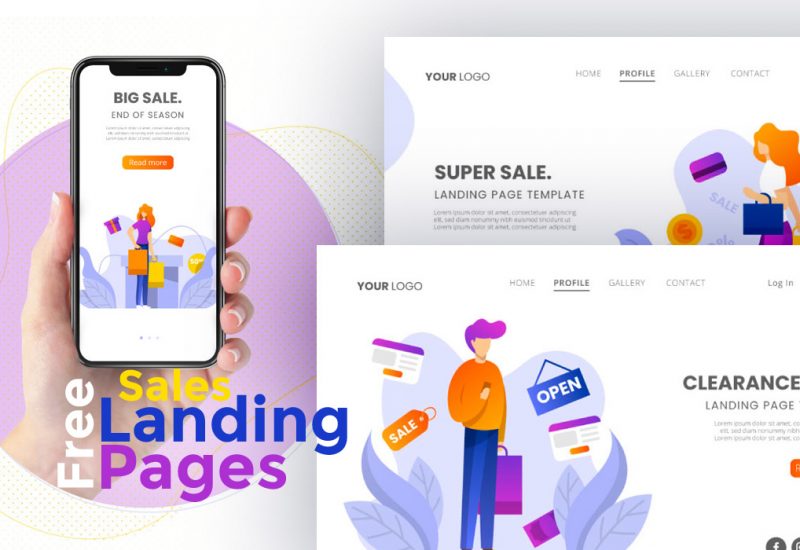 Free Vector Sales Landing Pages