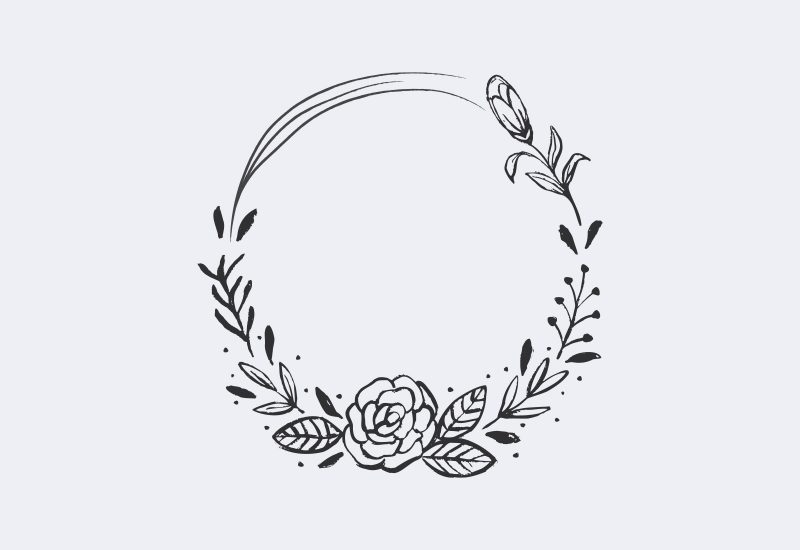 Hand Drawn Vector Floral Frames & Badges