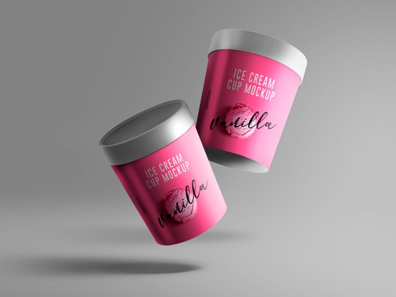 Ice Cream Cup PSD Mockups