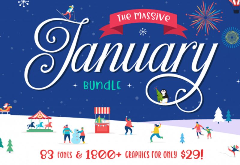 January-Design-Font-Graphics-Bundle