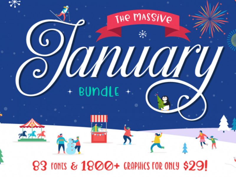 January-Design-Font-Graphics-Bundle