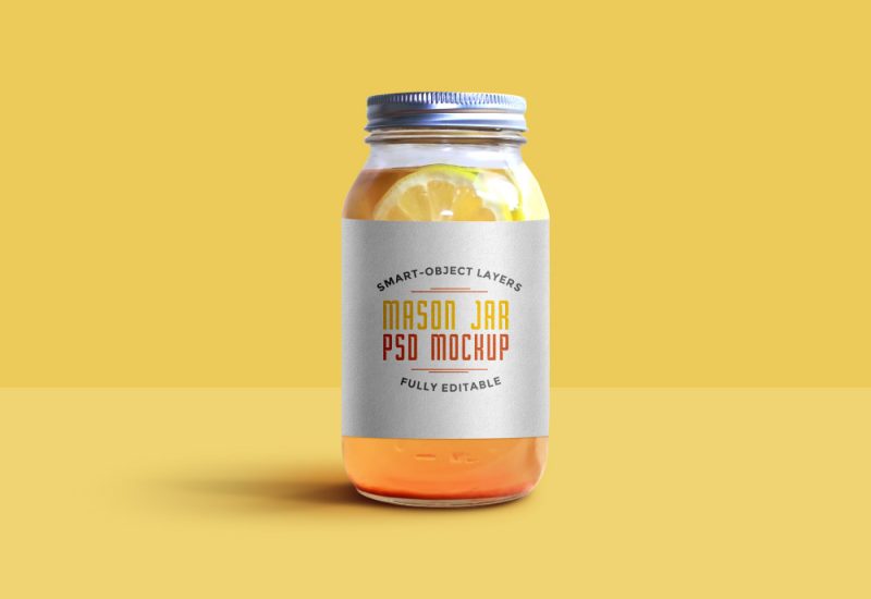 Mason Jar Mockup PSD Template