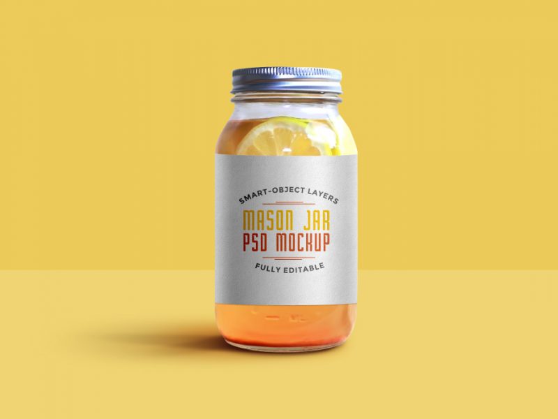 Mason Jar Mockup PSD Template