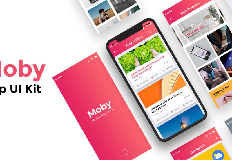 Moby App UI Kit PSD