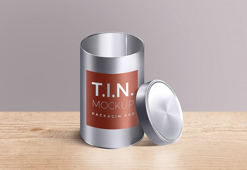 Packaging Tin Container Mockup