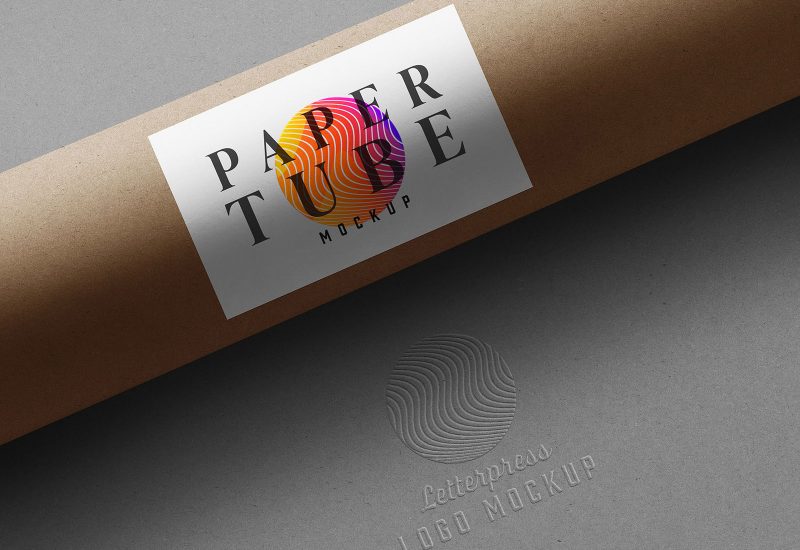 Paper Tube Stationery Logo Mockups