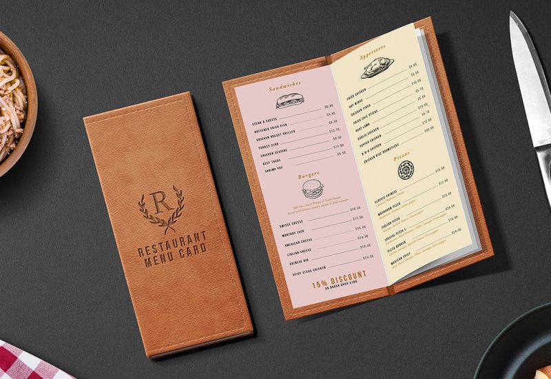 Restaurant Menu Card Mockup