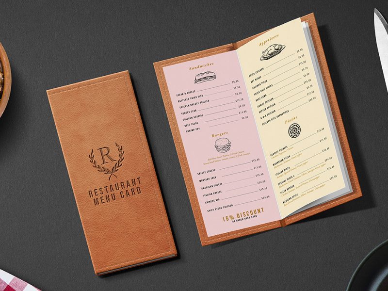 Restaurant Menu Card Mockup