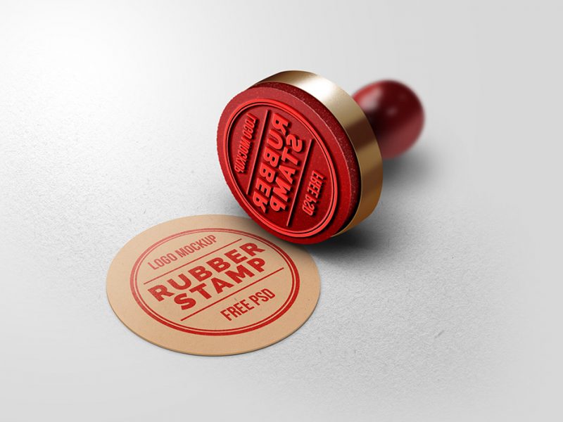 Rubber Stamp Logo Mockup